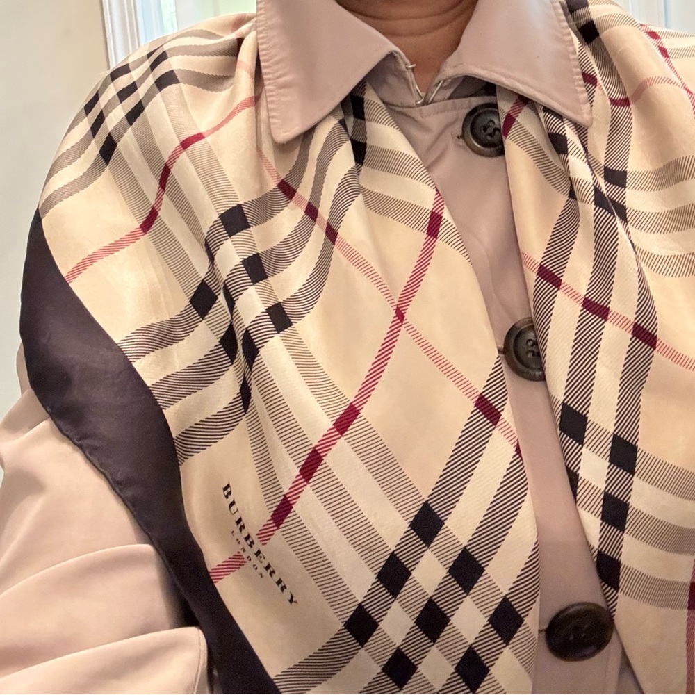 Burberry Beige and Red Plaid Scarf - Picture 3 of 8